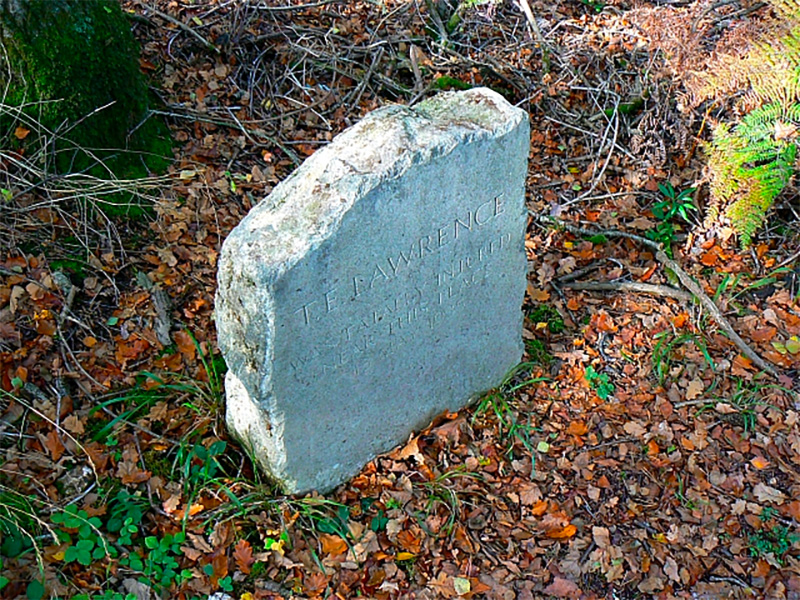 Memorial stone for TE Lawrence near Cloud Hills