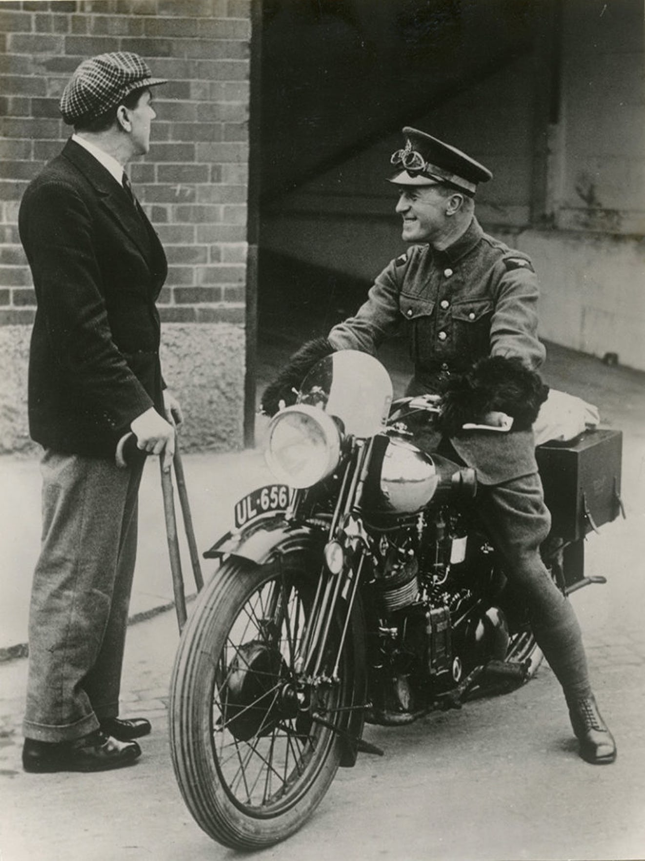 TE Lawrence and his Brough Superior with George Brough at the Brough Factory